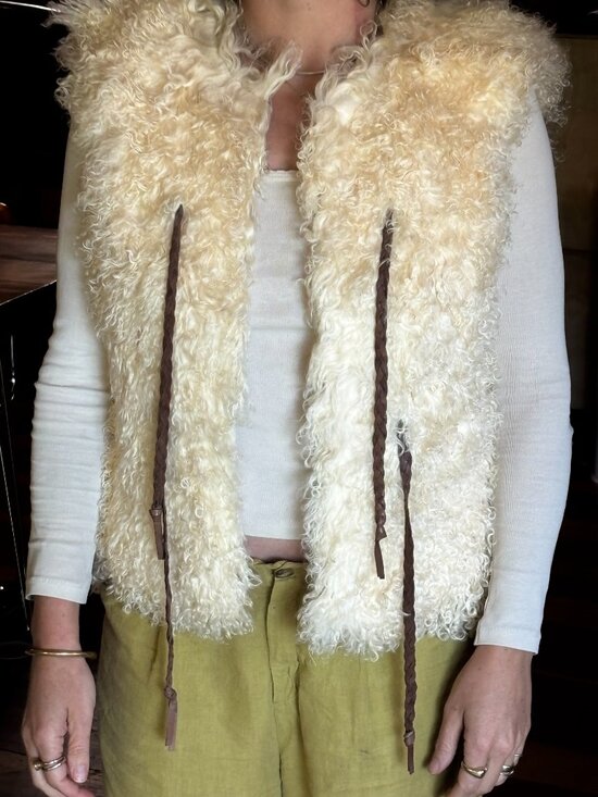 Vintage Mongolian Lamb Fur Vest